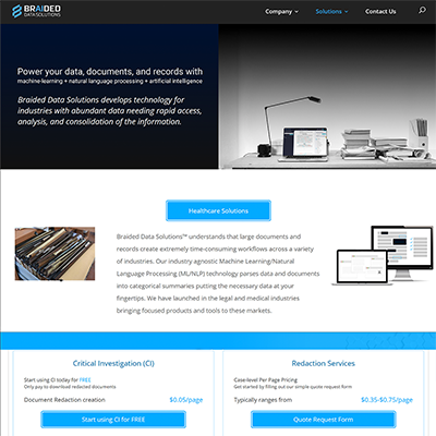 WordPress developers AI company website with computer images
